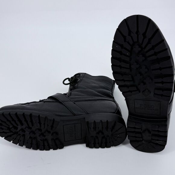 Polo Ralph Lauren Ranger Leather Buckle Boots Black Size 8 main image 7